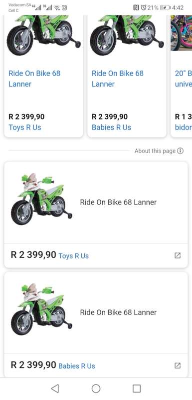 Electric Ride on bike - 68 lanner