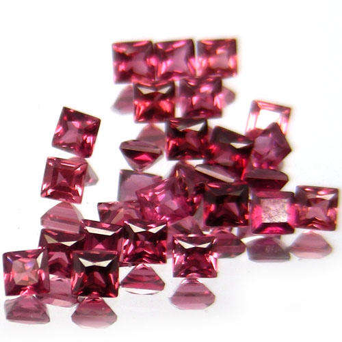 Absolutely Gorgeous 5.52ctw 26pcs Princess Cut Rasberry Pink Natural Rhodolite Garnets