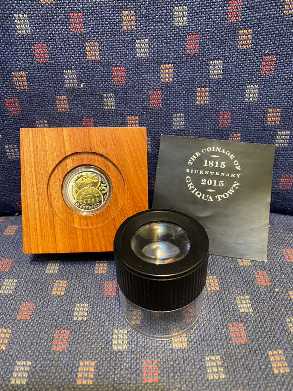 2015 Griqua Town proof R5 in box including magnifier and c.o.a