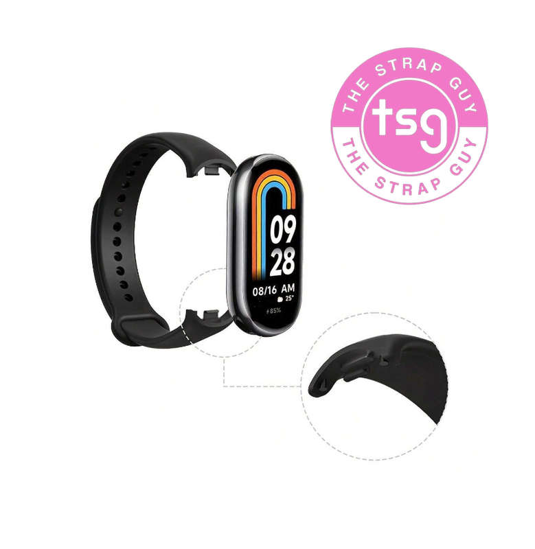 Xiaomi Mi Band 8 silicone straps - 18 colours available - WATCH BODY NOT INCLUDED