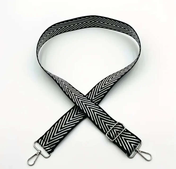 Geometric V Black and White Bag strap
