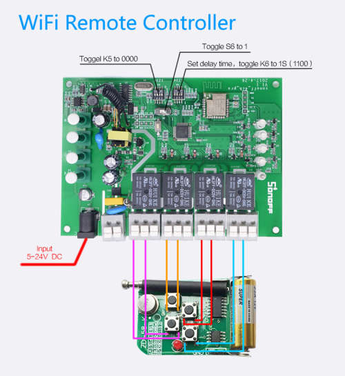 Sonoff 4 Channel PROR2 RF433\WIFI Smart Controller