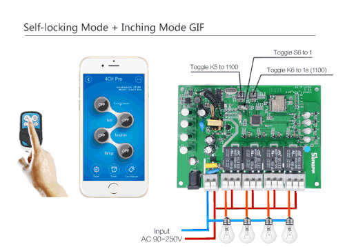 Sonoff 4 Channel PROR2 RF433\WIFI Smart Controller