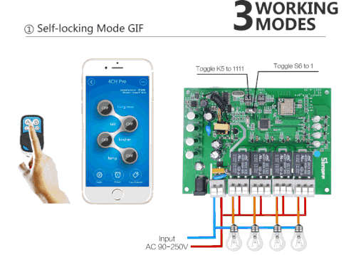 Sonoff 4 Channel PROR2 RF433\WIFI Smart Controller