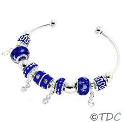 Beaded Charm Blue Bangle