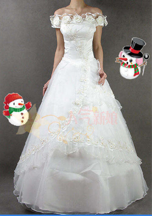 Sexy Strapless Wedding Long dress double satin