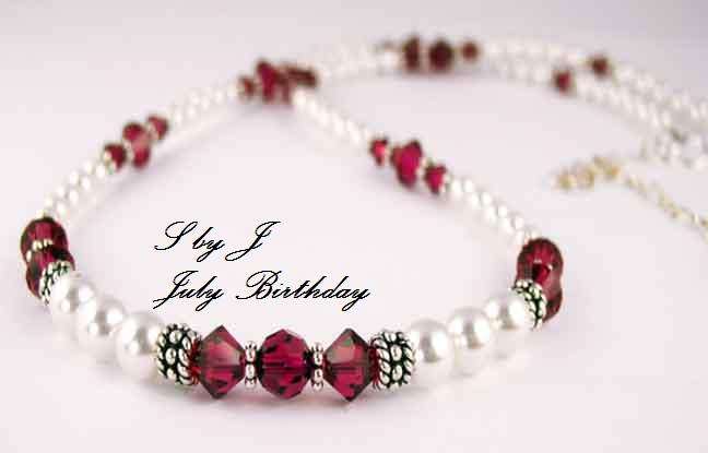 NEW DESIGNER EXCLUSIVE JULY BIRTHSTONE NECKLACE SET