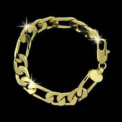 WORLD CUP SPECIAL - ELEGANT GOLDBOND 4mm FIGARO BRACELET