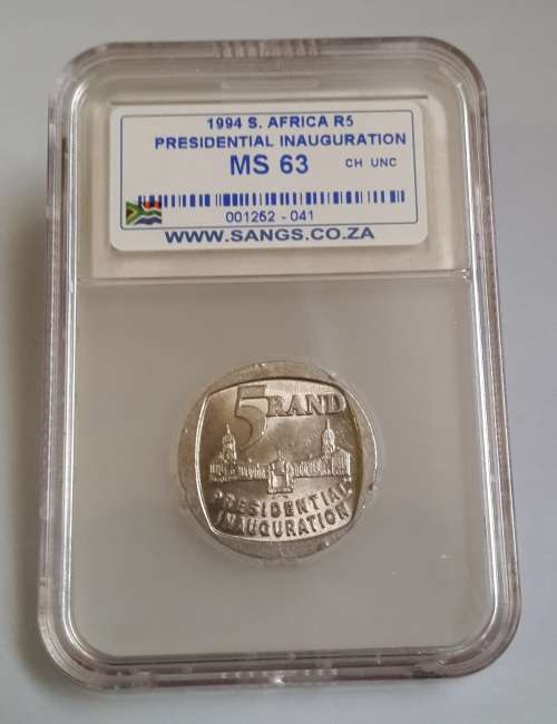 1994 S.Africa Presidential Inauguration R5  MS63    "WoW Starting @ R1"
