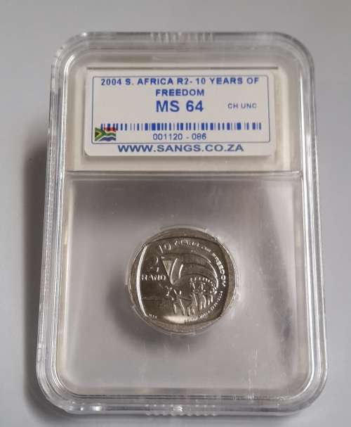 2004 S.Africa R2   10 Year Of Freedom  MS64  Starting @ R1