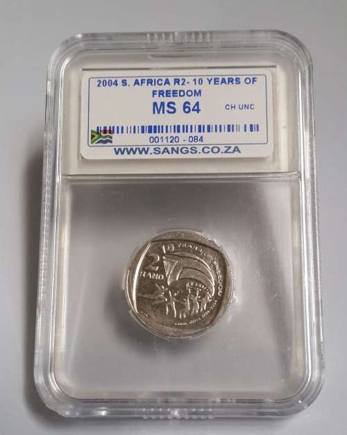 2004 S.Africa R2   10 Year Of Freedom  MS64  Starting @ R1
