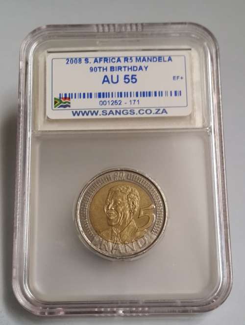 2008 S.Africa R5 Mandela 90th Birthday  AU55     "WoW Starting @ R1"