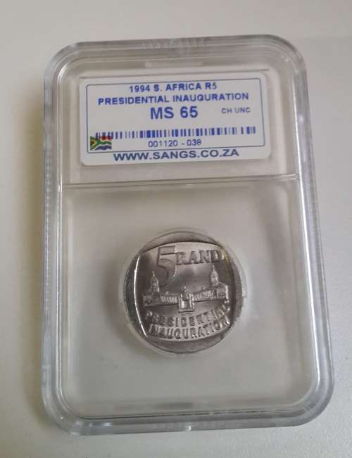 1994 S.Africa Presidential Inauguration R5  MS65    "WoW Starting @ R1"