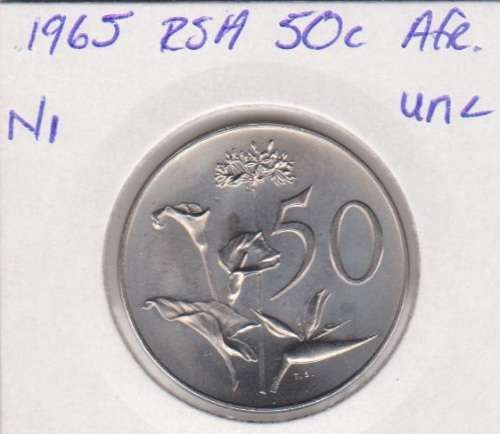 1965 RSA Fifty Cent Afr.  UNC   Starting @ R1