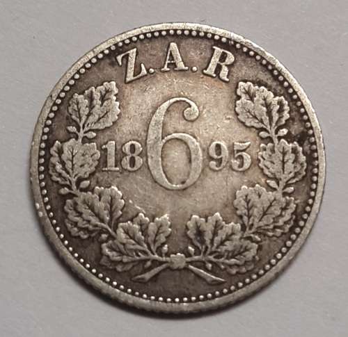 1895 ZAR Sixpence  AU  "Super Rare Date"  Starting @ R1   "WoW WoW"     P45