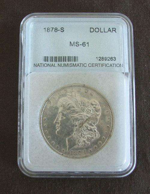Morgan Silver Dollar 1878 - S     Graded     MS-61