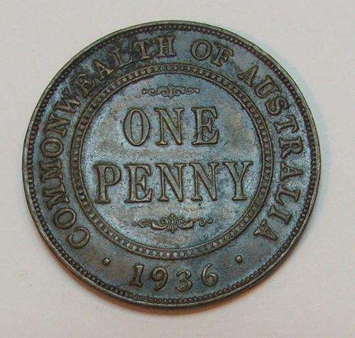 Australia One Penny 1936 UNC   Very Nice Coin High Catalog Value