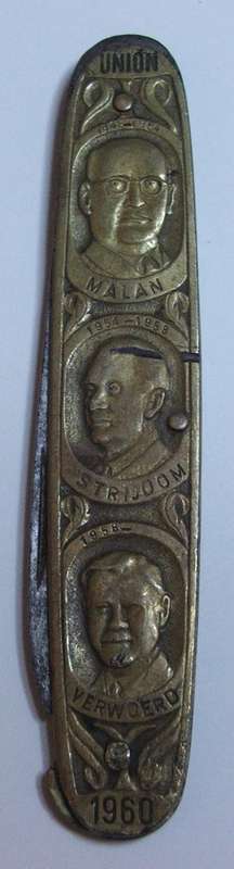 Union 1960 Malan, Strijdom, Verwoerd, Botha, Smuts Hertzog Pocket Knife One Blade