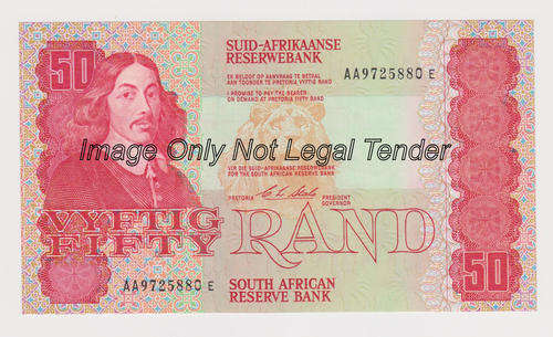 Vyftig/Fifty Rand CL Stals  AA 9725880 E  UNC