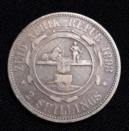 1893 ZAR Two Shillings    VF       Starting @ R1  SCARCE DATE      Q5