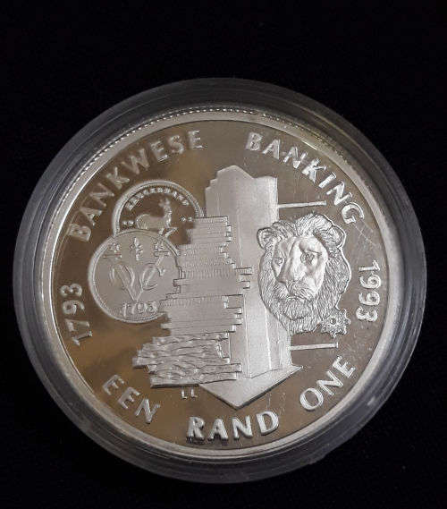 1993 RSA Silver One Rand Proof   Banking in Capsule    W27