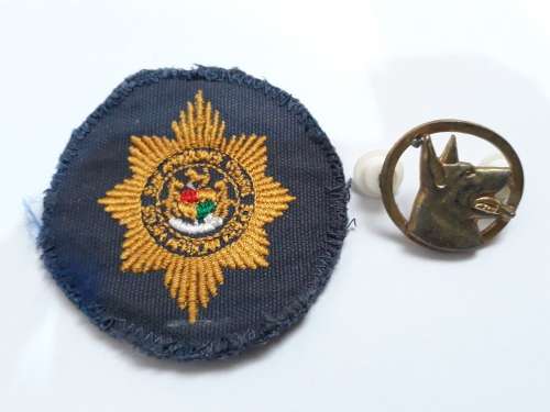 SAP Dog Unit Badge + SAP Cloth Badge Old Coat of Arms  --- One Bid For Bothe Badges ---