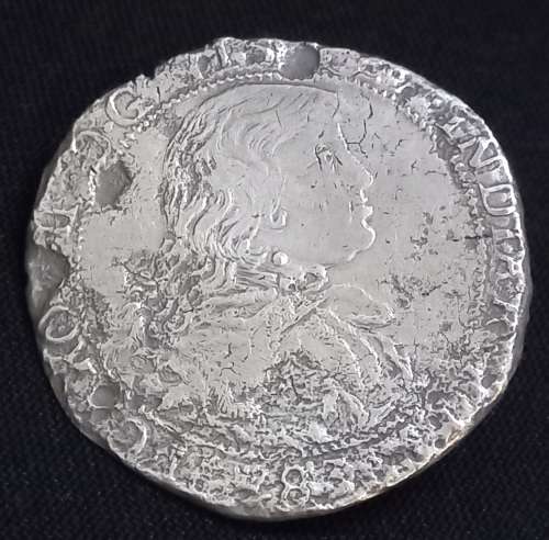 1683 Spanish Netherlands Ducaton  `` RARE DATE ``         Retrieved from Shipwreck Meerensteijn   Y7