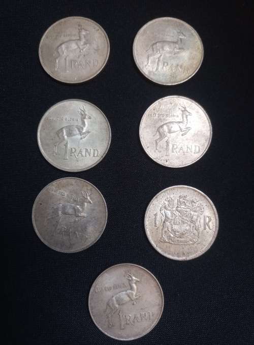 7 x RSA Silver One Rand Lot                      ` ONE BID FOR THE LOT OF 7 COINS `         T7