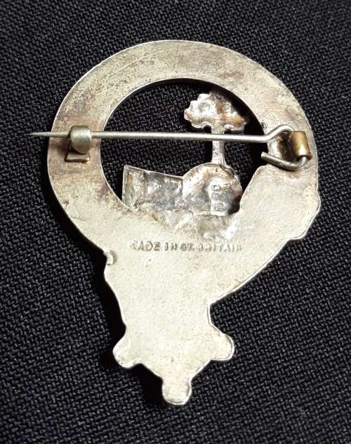 Vintage Mac Donald Clan Crest Badge / Brooch Motto Per Mare, Perterras            A88