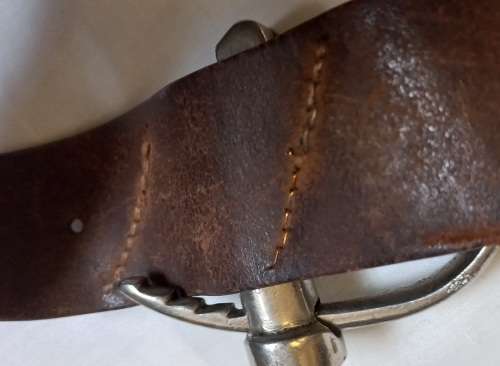 Old Souht African Police Leather Belt With Brass Bucklle and Cuffs  (No KEY)