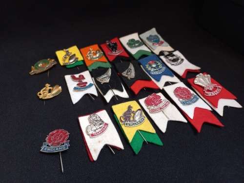 Collection Of Rugby Pin Badges   ( 18 Pin Badges In Total --- One Pin Repaired )