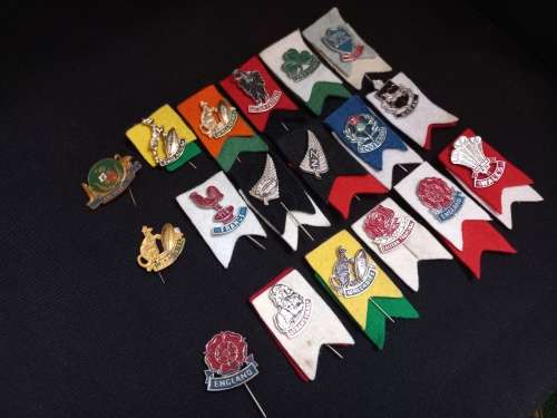 Collection Of Rugby Pin Badges   ( 18 Pin Badges In Total --- One Pin Repaired )