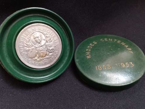 Rhodes Centenary 1853 - 1953 Crown  In Original Case             T9