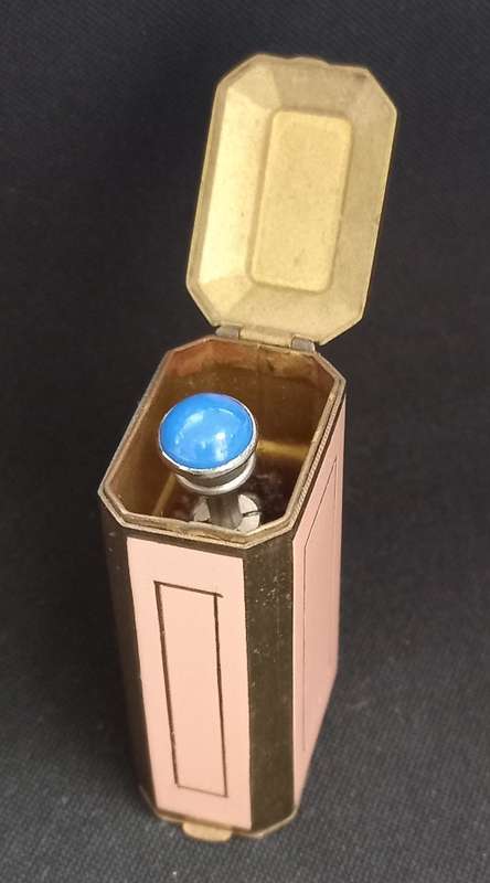 Ultra Rare French Supra PLI Swan`s Down Powder Puff Compact Box