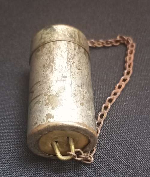 Tonteldoos / Tinder box   Boerwar Era   Size: 54mm Height  and 26mm Diameter