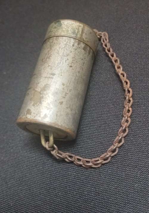 Tonteldoos / Tinder box   Boerwar Era   Size: 54mm Height  and 26mm Diameter