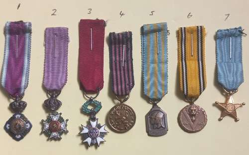 Belgium Miniature Set of 7 Medals    `RARE`