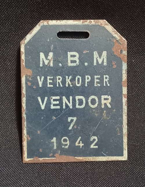 1942 Mossel Bay Municipality No.7 Verkoper / Vendor License Disc                 G13
