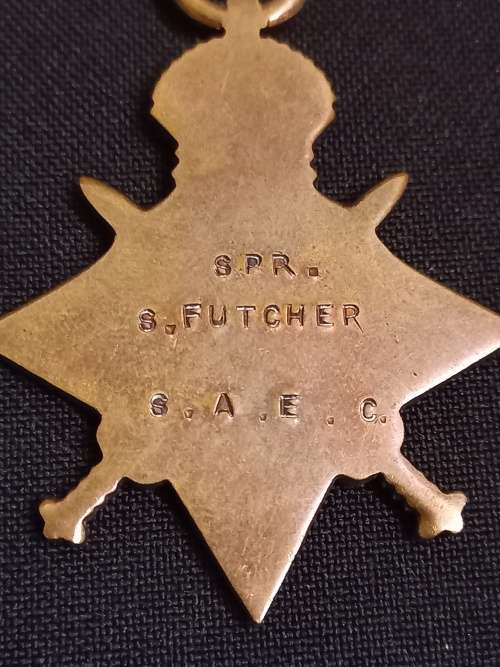WW1  1914-1915 STAR     SPR.  S. FUTCHER  S.A.E.C.                  XX4