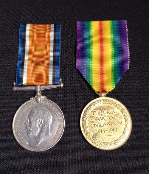 WW1 - WAR MEDAL and VICTORY MEDAL  PTE. J. HOLMES L.N.LAN.R.            ZZ8