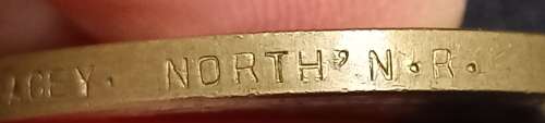 WW1 Vicrtory Medal 22850 PTE. A.T. PACEY. NORTH` N.R.            U20