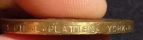 WW1 Victory Medal 46801 PTE. L. PLATTEN  YORK. R.               U25