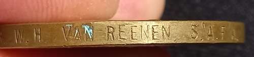 WW1 Victory Medal  ( Bilingual ) GNR. W.H. VAN REENEN S.A.F.A.               U26