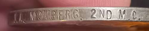 WW1   CONST. J.A. MOMBERG 2ND. M.C.  /   PTE. J.A. MOMBERG GRAAFF REINET CDO.       L20