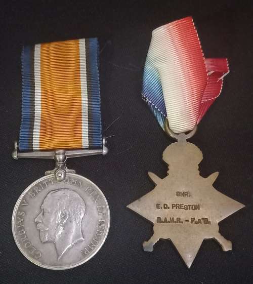 WW1   GNR. E.C. PRESTON S.A.M.R. - F.A.B.                              L22