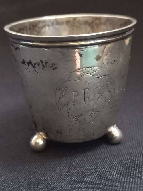 Antique Silver Cup   ( Unknown Silver Hallmark Please See Photos )