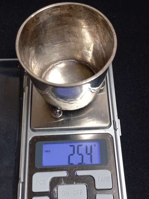 Antique Silver Cup   ( Unknown Silver Hallmark Please See Photos )