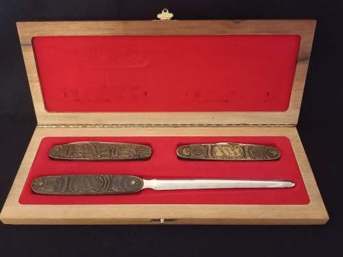 Eendracht Maakt Macht ZAR / OFS Pocket Knives and a Letter Opener In Wooden Case     ` STUNNING `