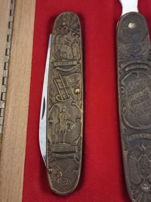 Eendracht Maakt Macht ZAR / OFS Pocket Knives and a Letter Opener In Wooden Case     ` STUNNING `