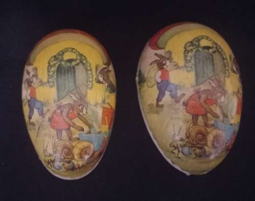 Vintage Paper Mache Easter Egg Candy Container   -------- Made In Germany --------